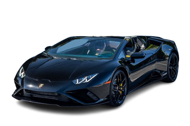 Sleek black convertible sports car