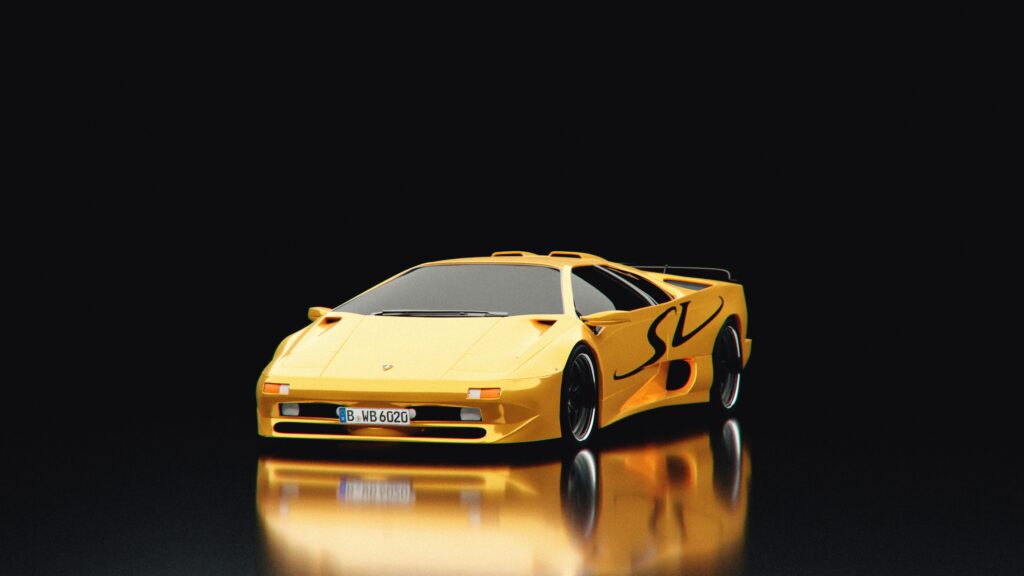 Yellow Lamborghini Countach